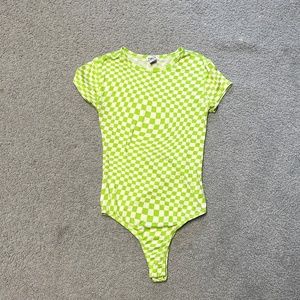 XS neon green body suit